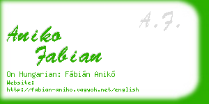 aniko fabian business card