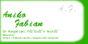 aniko fabian business card